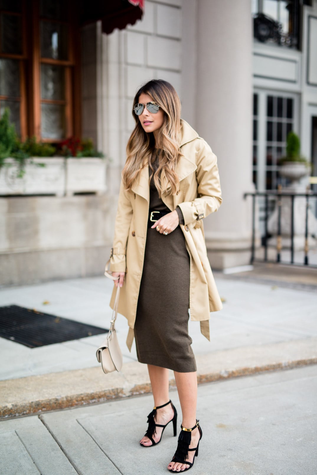 Sweater Dress and Trench Coat