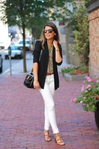 pam hetlinger, the girl from panama, white jeans, animal print top, fashion blogger
