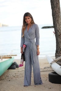 nyc & company jumpsuit, steve madden stecy sandals, asos New Look Printed Clutch with Suede Fringing, gorjana 3 disk necklace, hawaii, pam hetlinger, stylist, fashion blogger