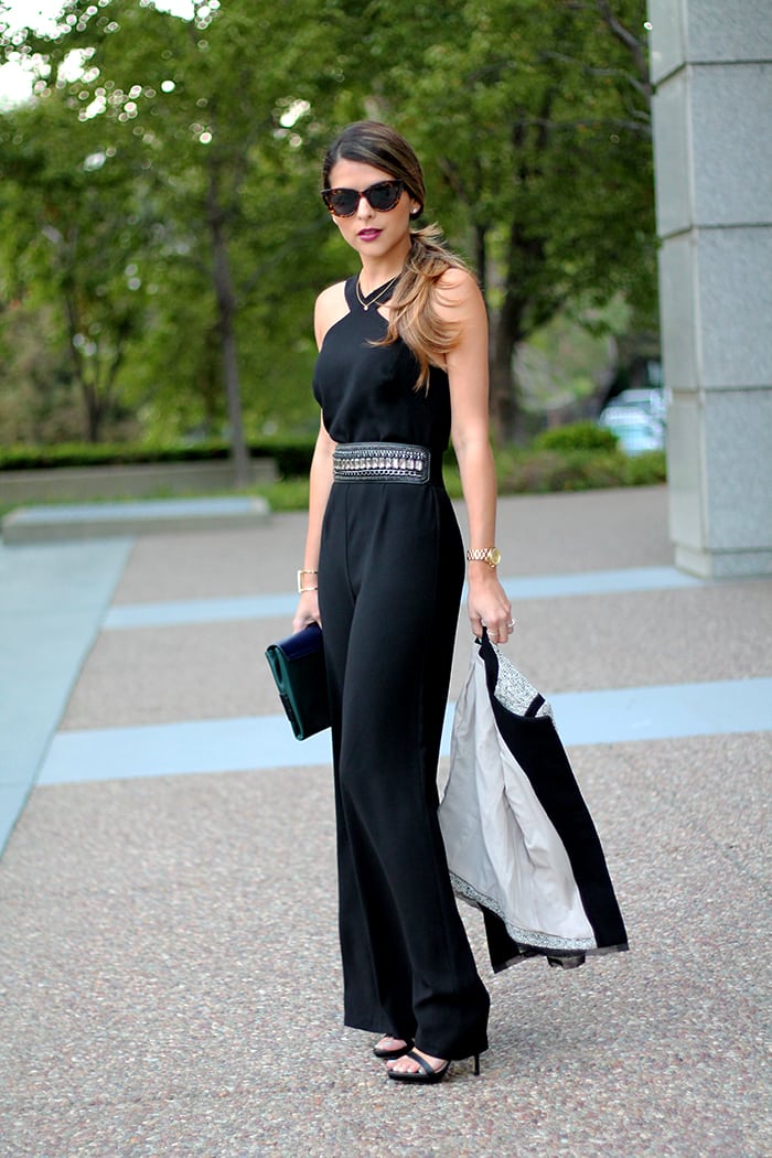 Black store jumpsuit jacket