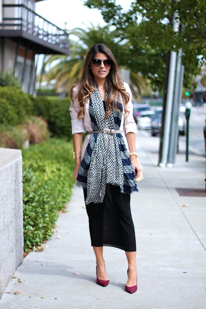 dress with scarf