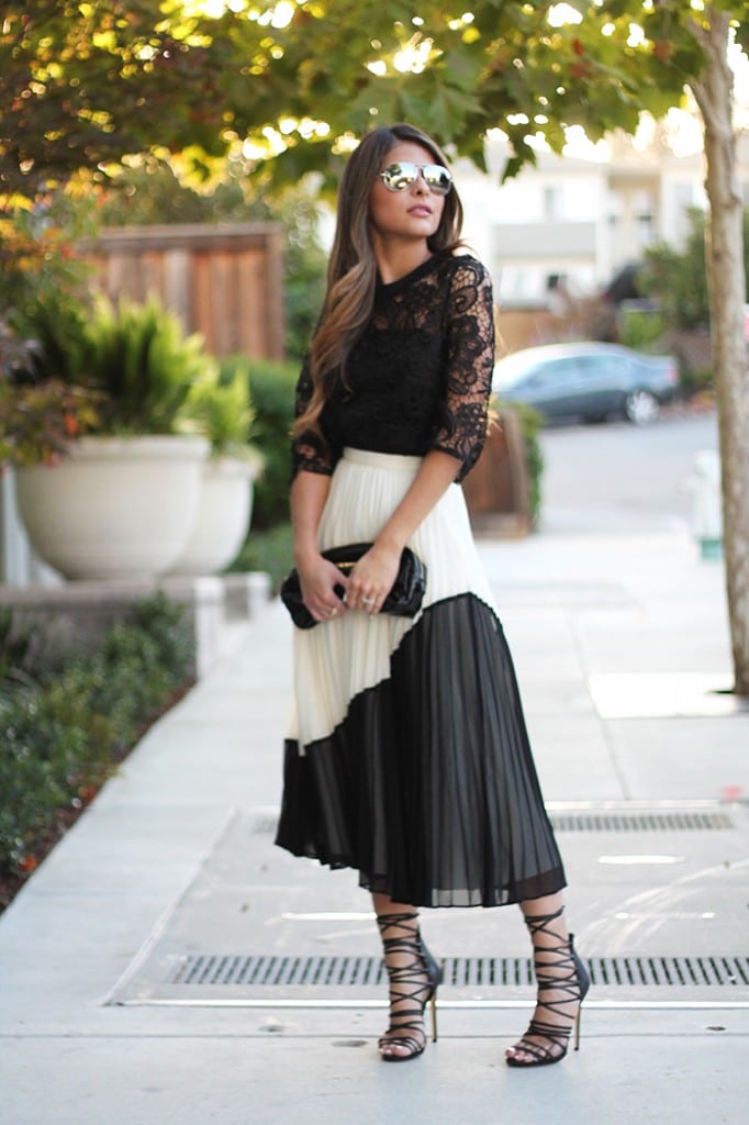 Pleated Colorblock Skirt - The Girl from Panama