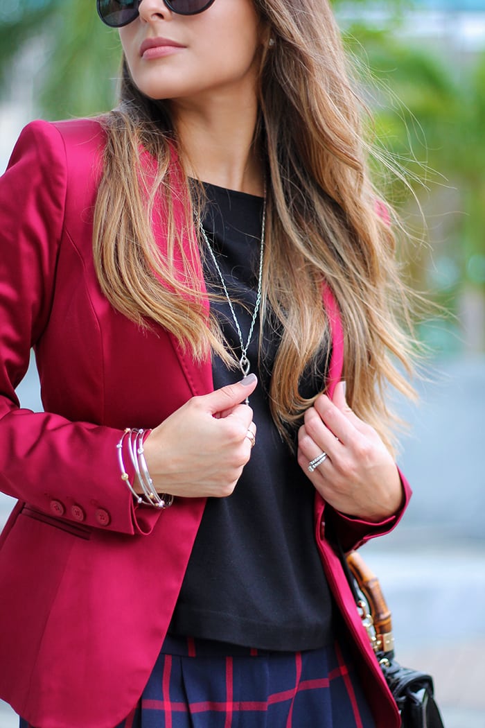 Red blazer store and shorts