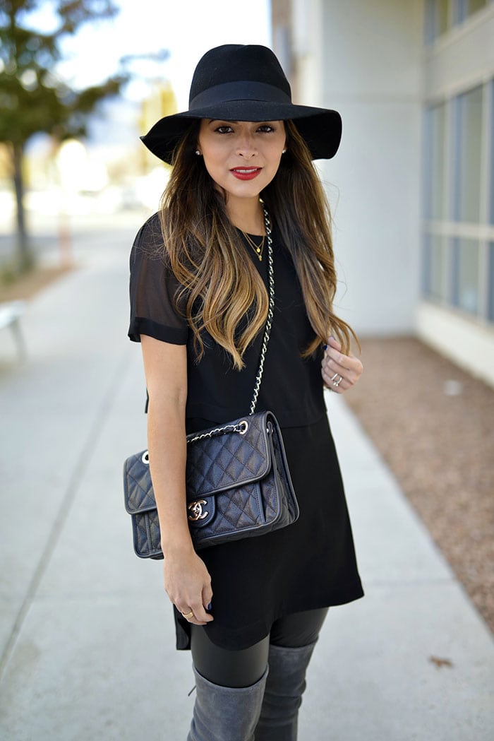 LBD + Over-the-knee boots