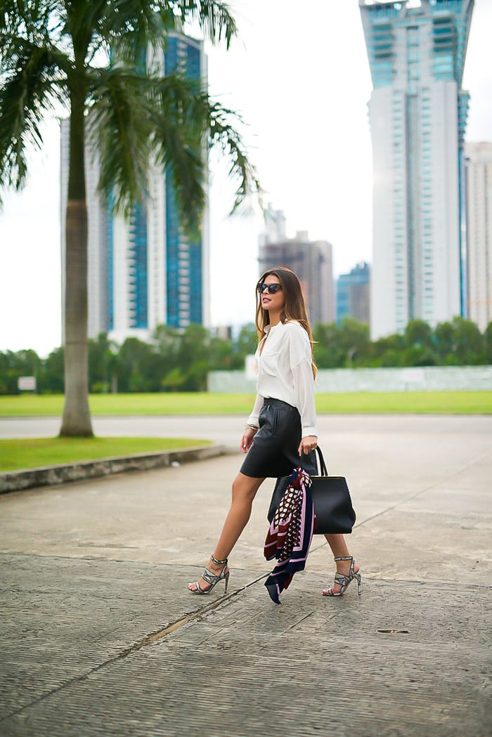 Roaming The City Faux Leather Skirt