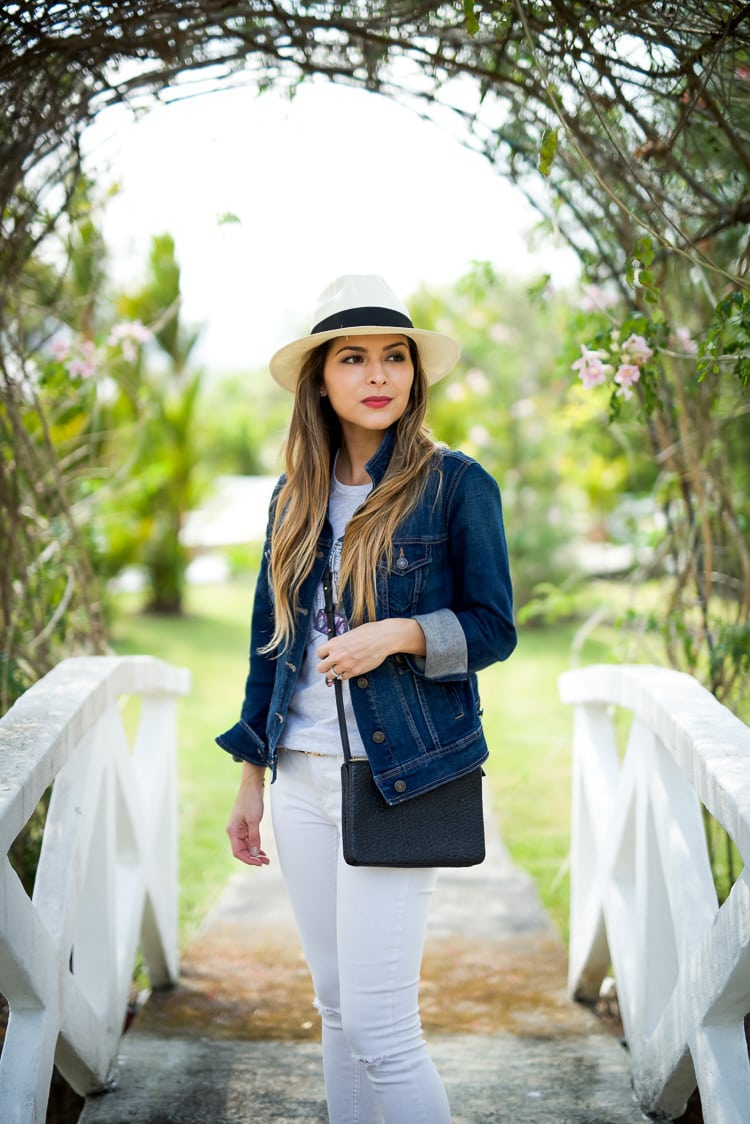 Denim jacket white t clearance shirt