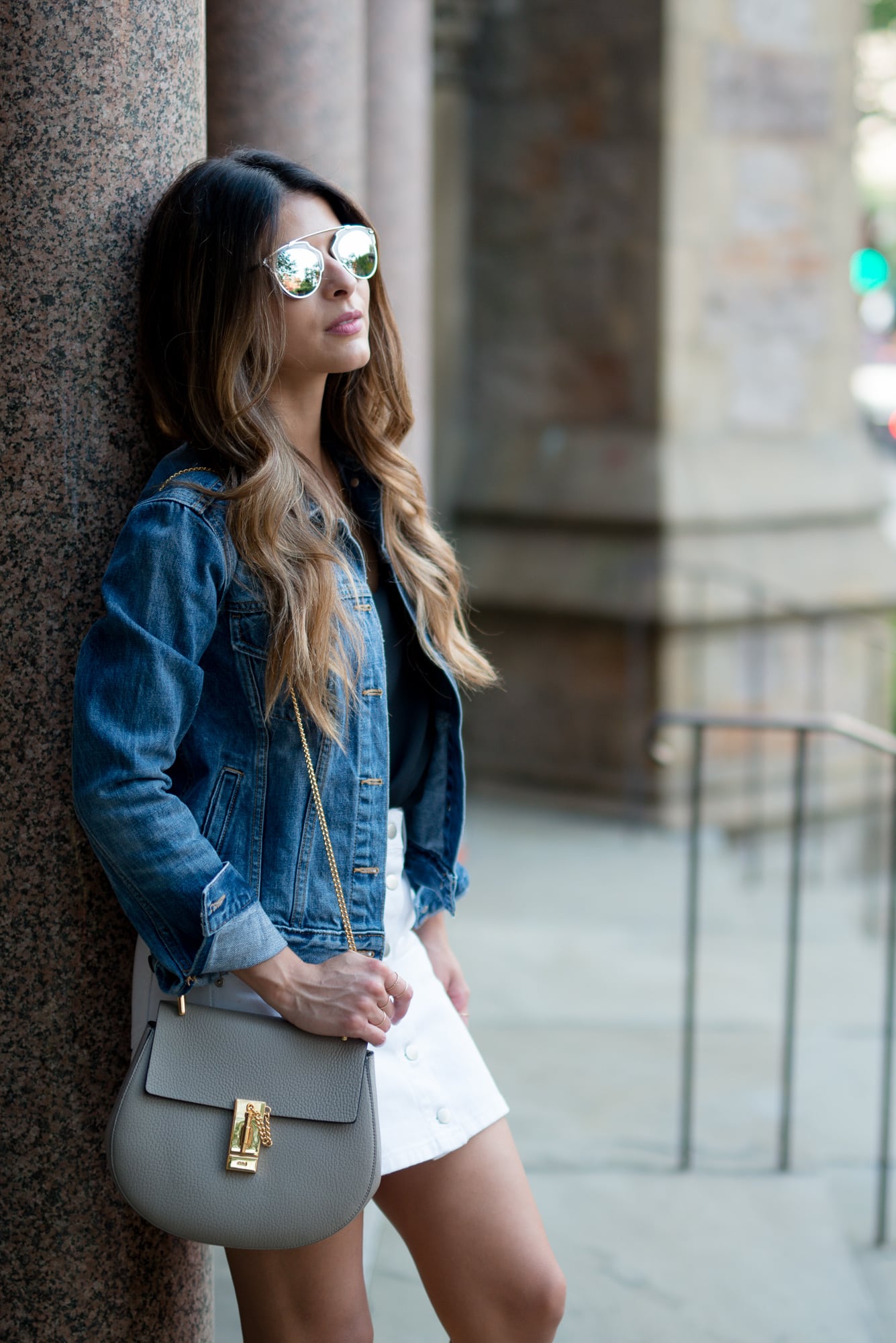 white denim skirt gap