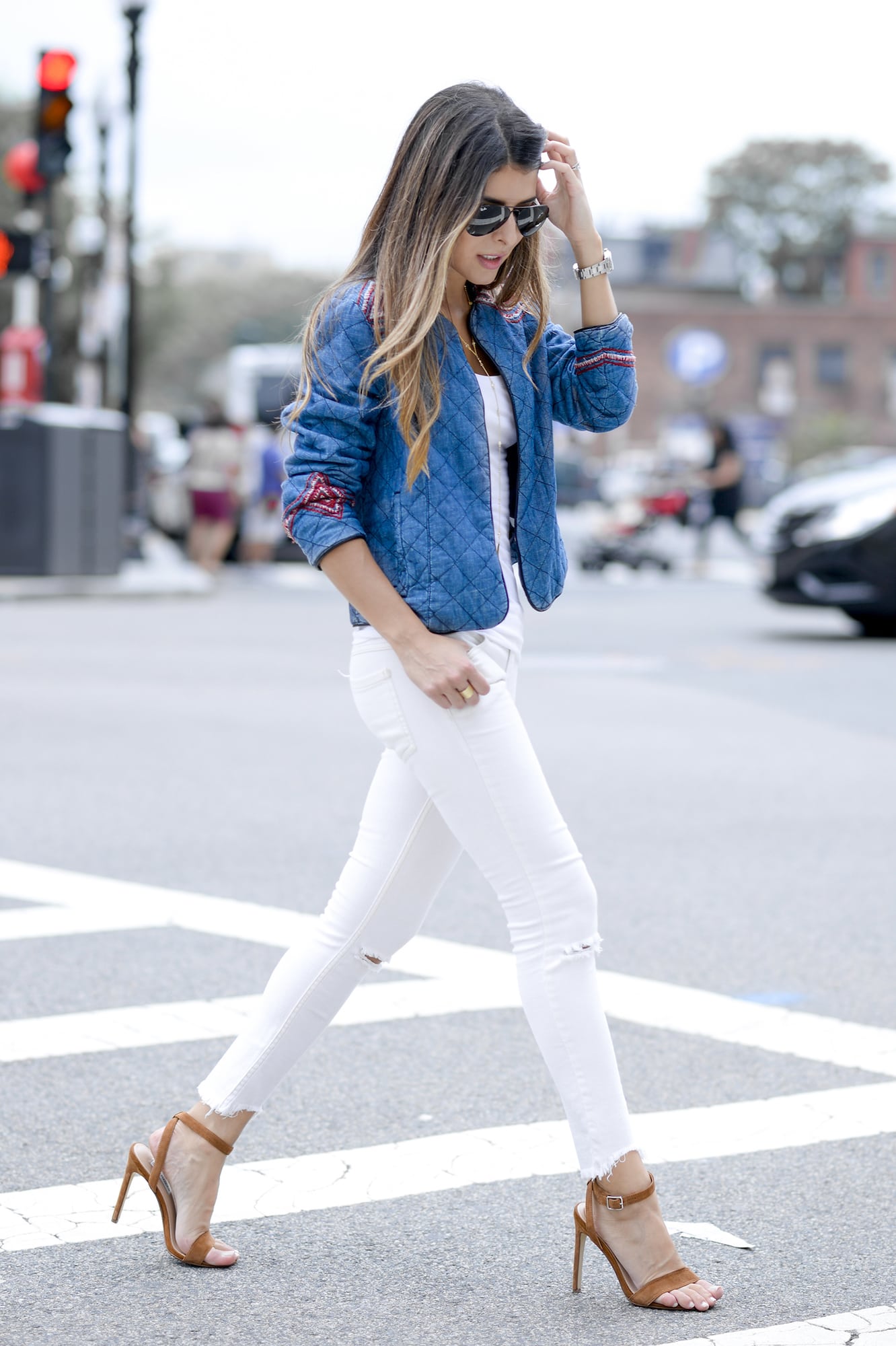 White jean best sale jacket forever 21