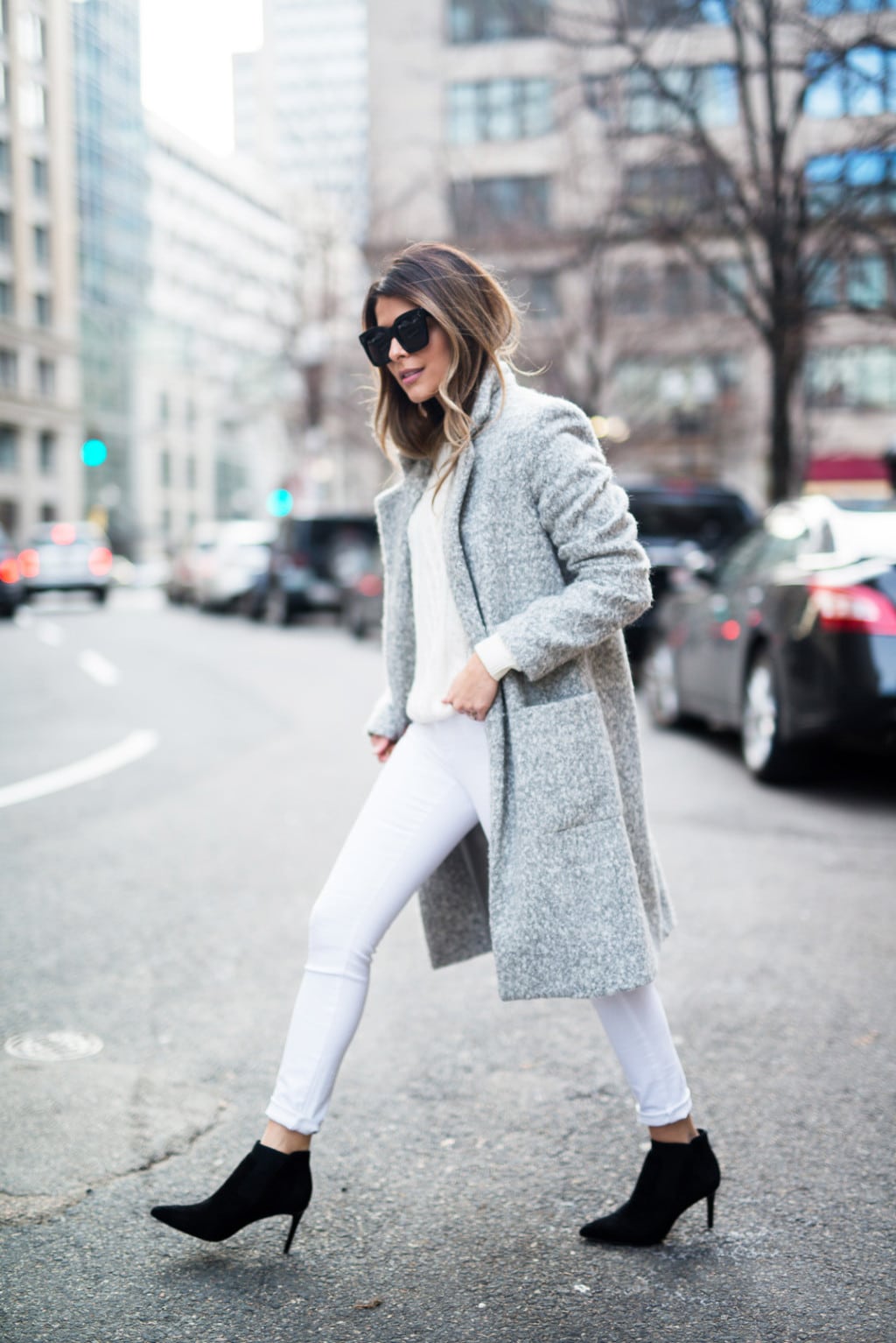 The easiest way to style a gray coat - The Girl from Panama