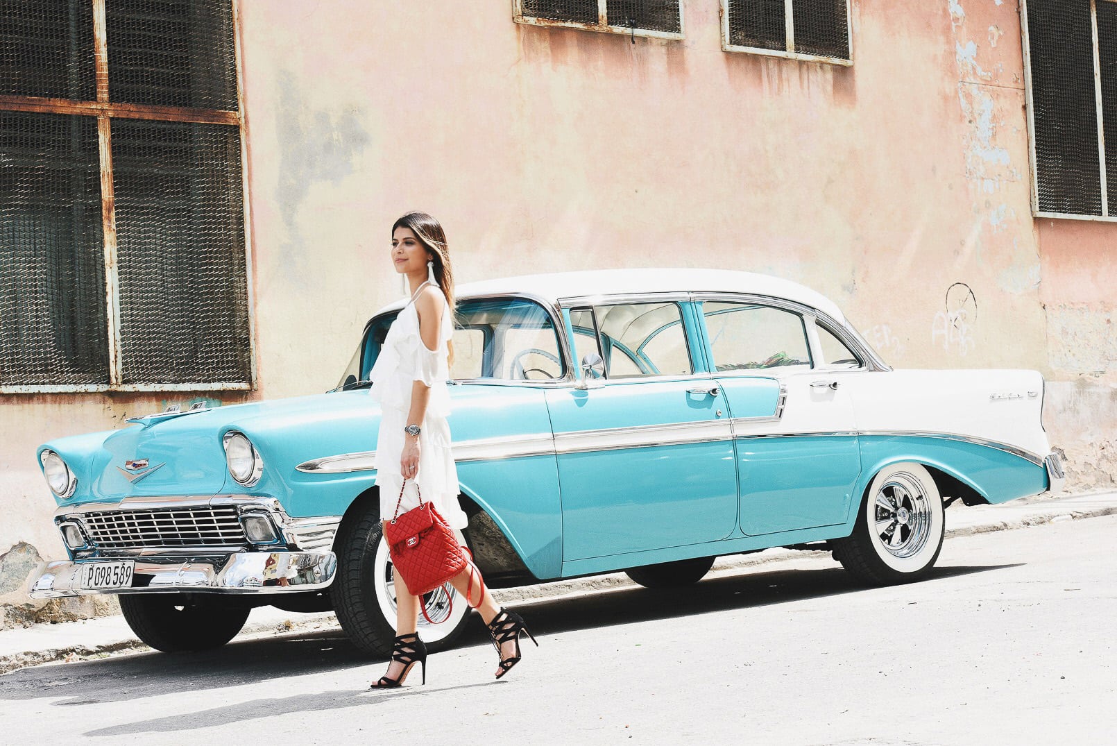 CHANEL Editorial in Cuba, Ruffle White Dress, The Girl From Panama @pamhetlinger