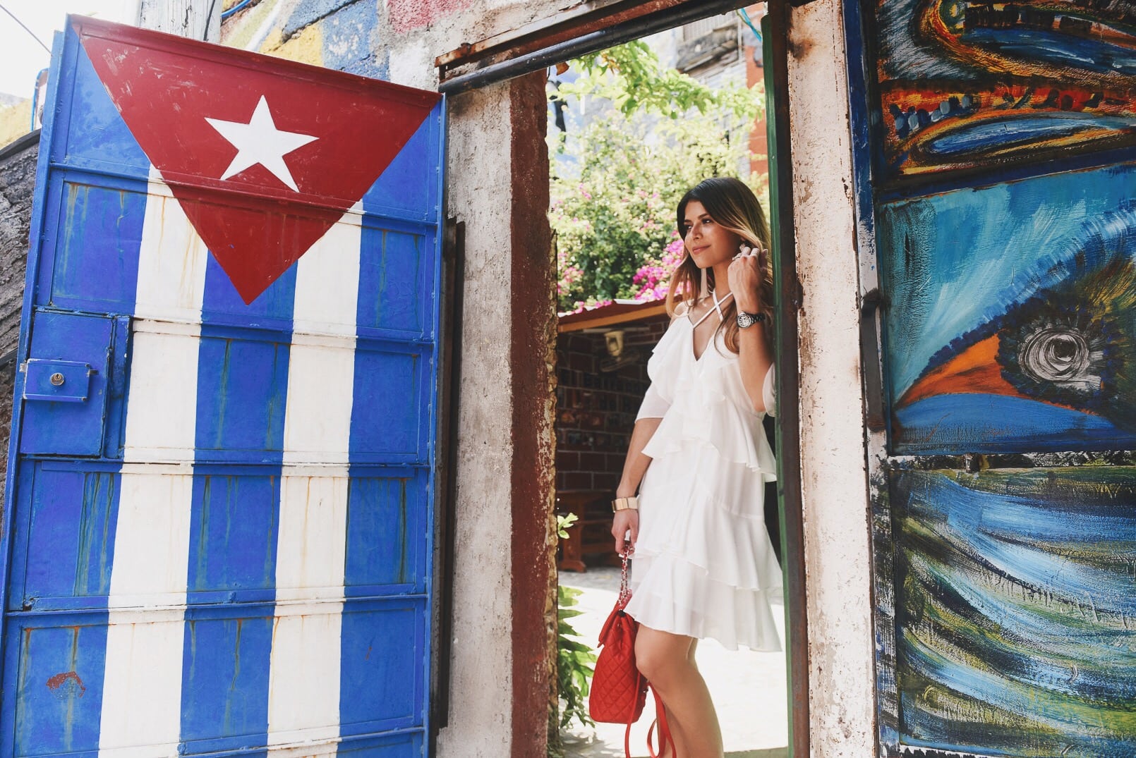 CHANEL Editorial in Cuba, Ruffle White Dress, The Girl From Panama @pamhetlinger