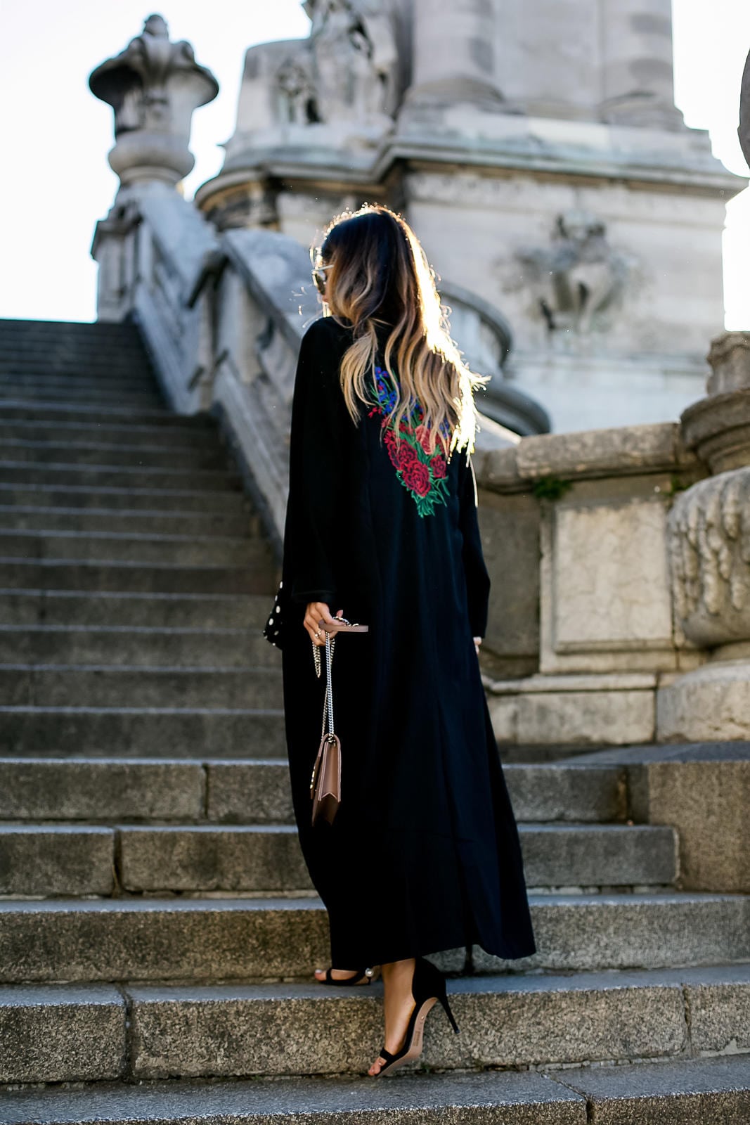 Frayed Hem Jeans, Polka Dots Tops, Raye Sandals with Pearl details, Black Coat, YSL Bag | The Girl From Panama