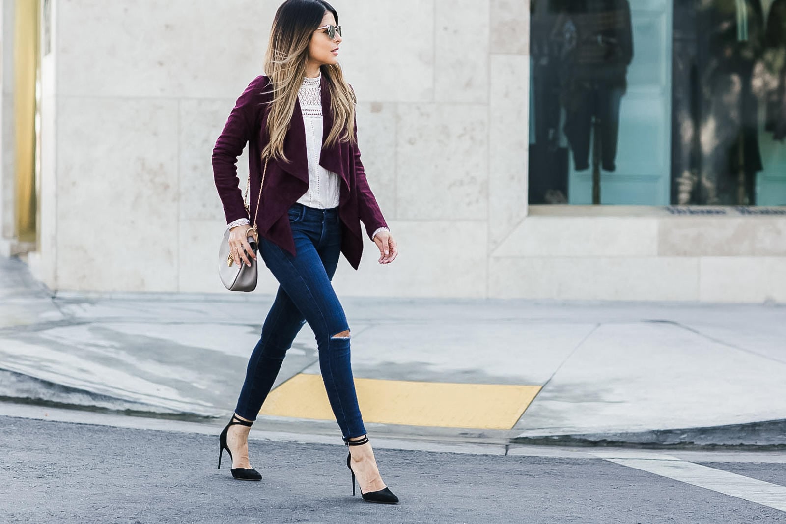 bb-dakota-suede-burgundy-jacket-lace-top-skinny-jeans-schutz-pumps-6-copy -  The Girl from Panama