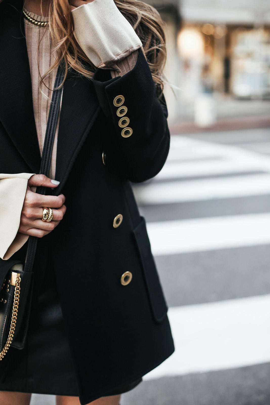 Fall Fashion, Chloe Jacket, Helmut Lang Skirt, Over-the-knee boots, Celine sweater with bell sleeves, Chloe bag, David Yurman Jewelry | The Girl From Panama