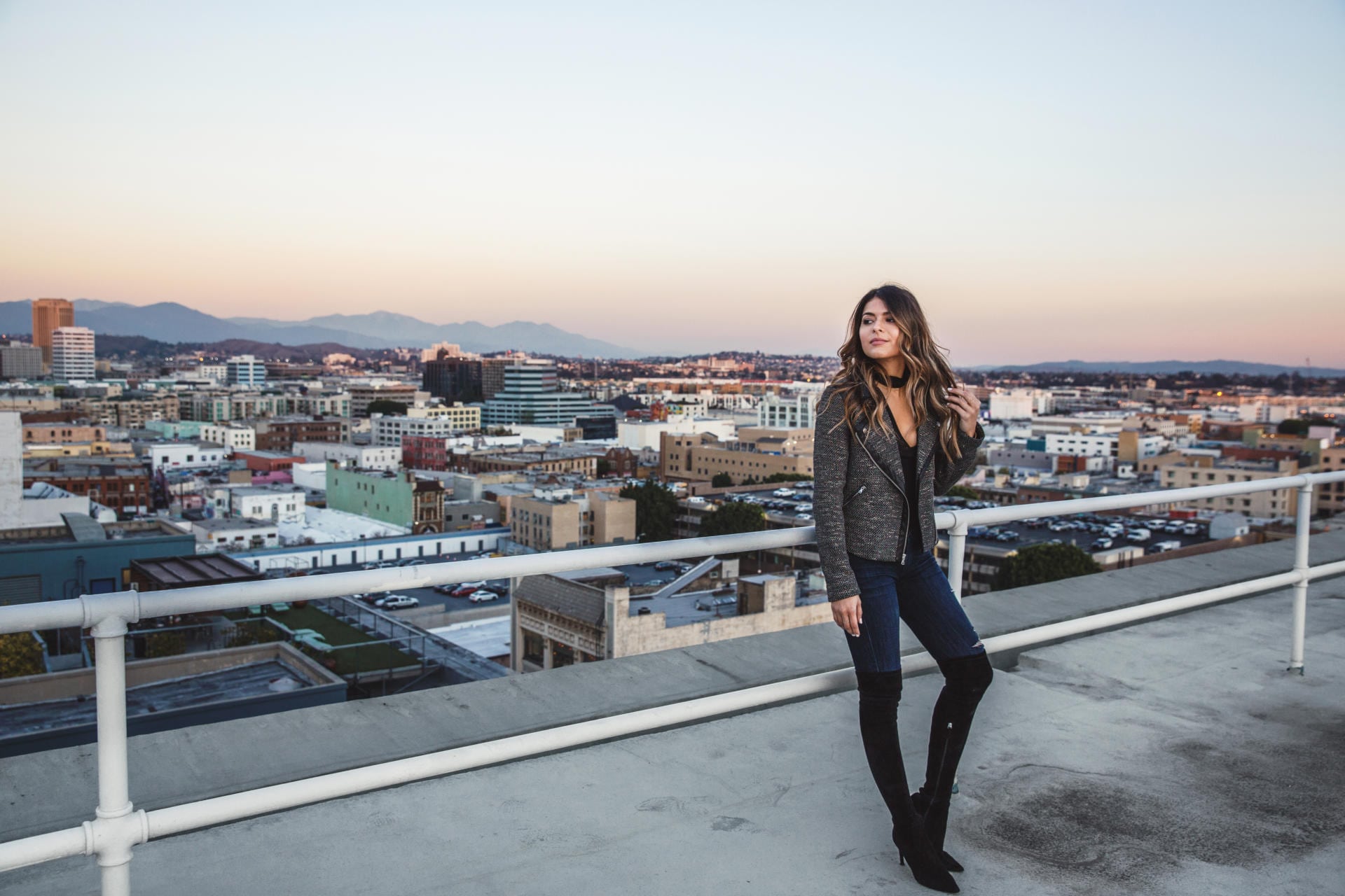 Winter Chic Look, Paige Jacket, Jeans, Over-the-knee Boots | The Girl From Panama