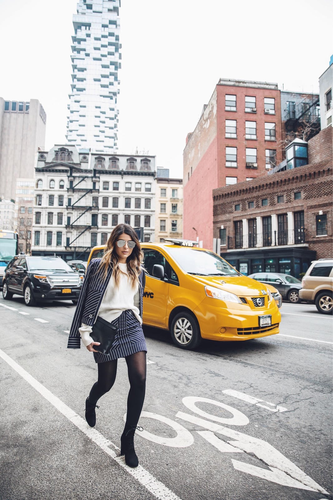 NYFW Fall Winter 2017, NYFW Streetstyle, Rag and Bone matching suit, gianvitto rossi boots | The Girl From Panama