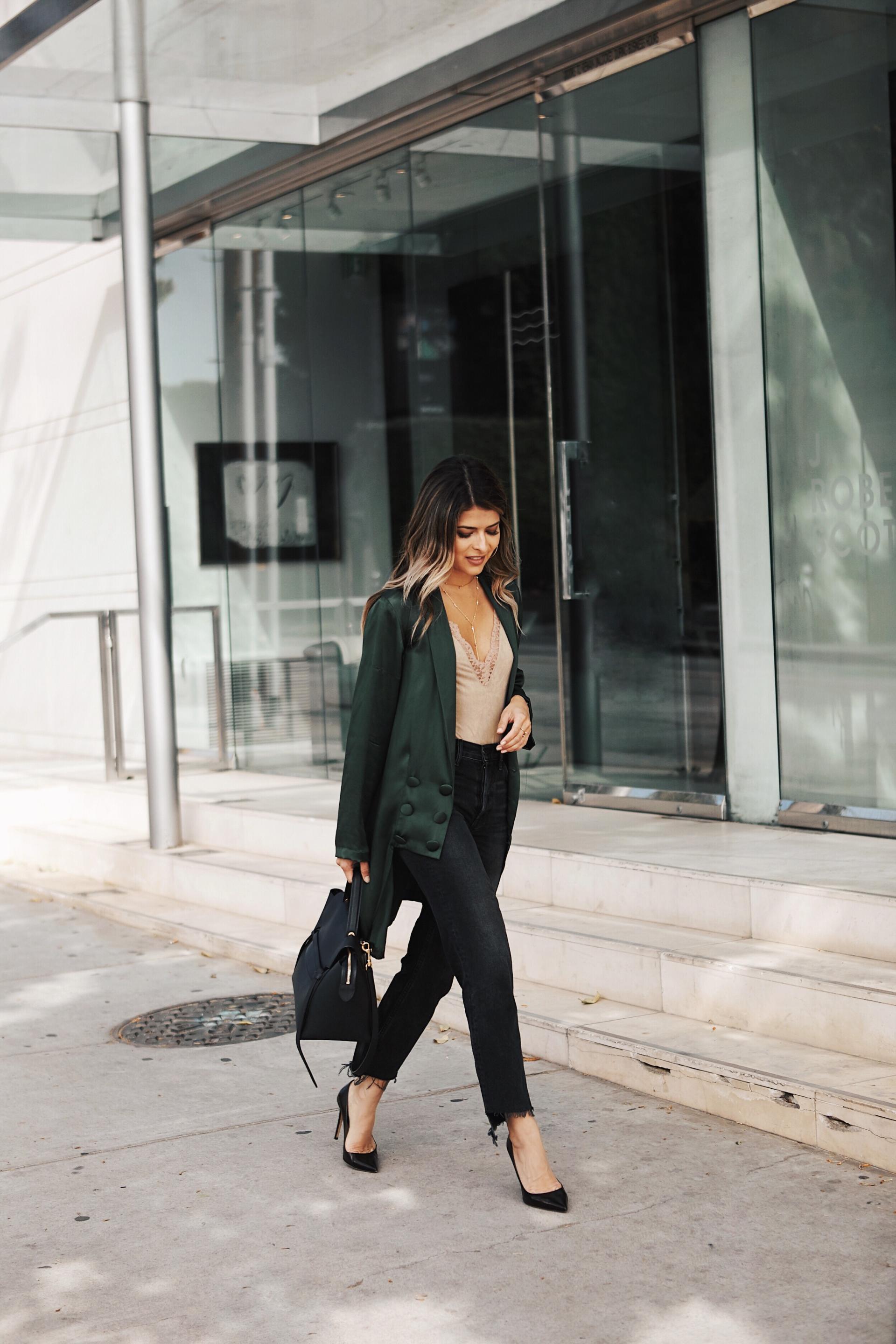 5 Wardrobe Staples, Satin Robe, High Waist Jeans, Black Pumps, Celine Belt Bag, Panthere de Cartier, Nude Bodysuit // The Girl From Panama