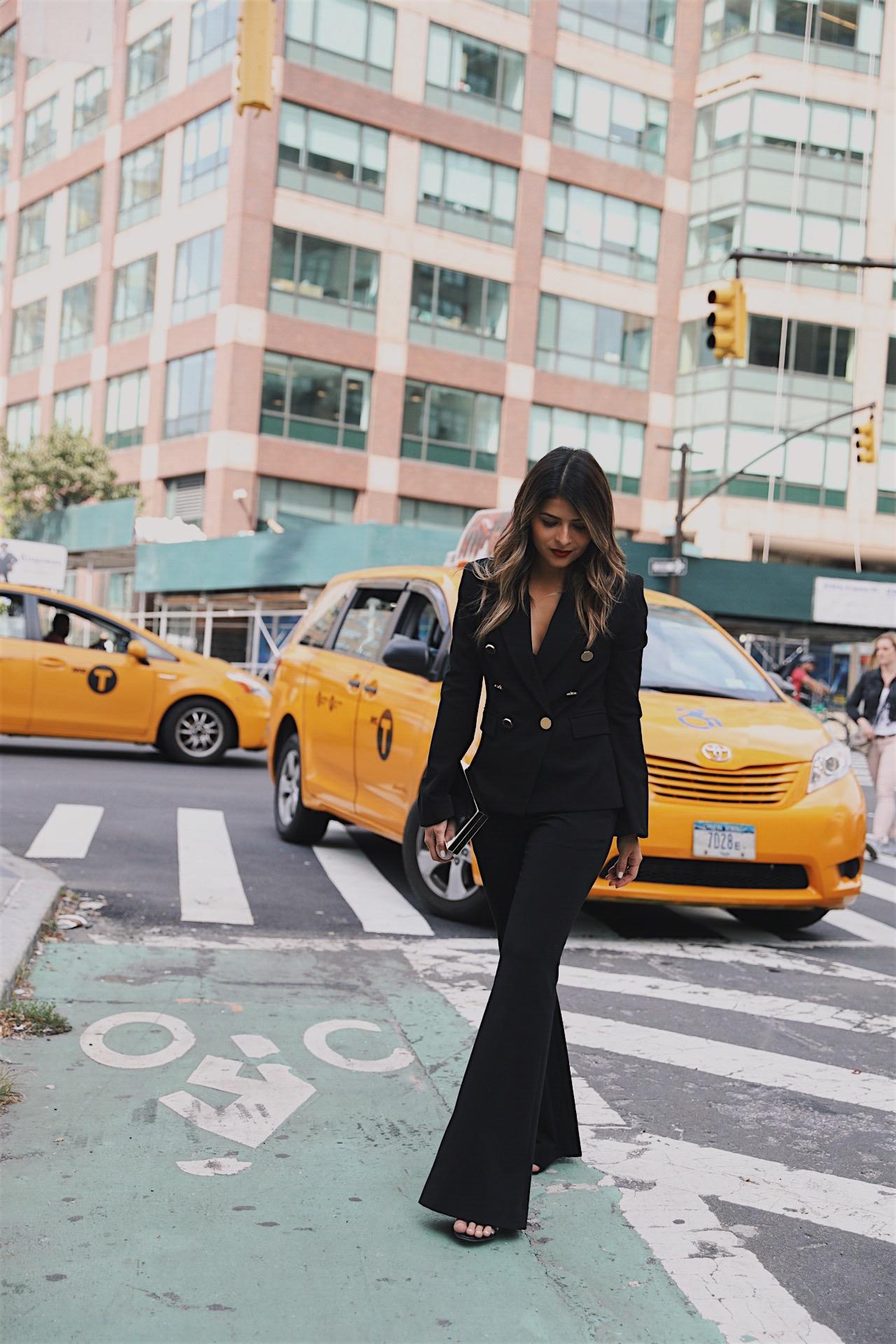 Pam Hetlinger wearing a Rachel Zoe Suit at the James Hotel Soho