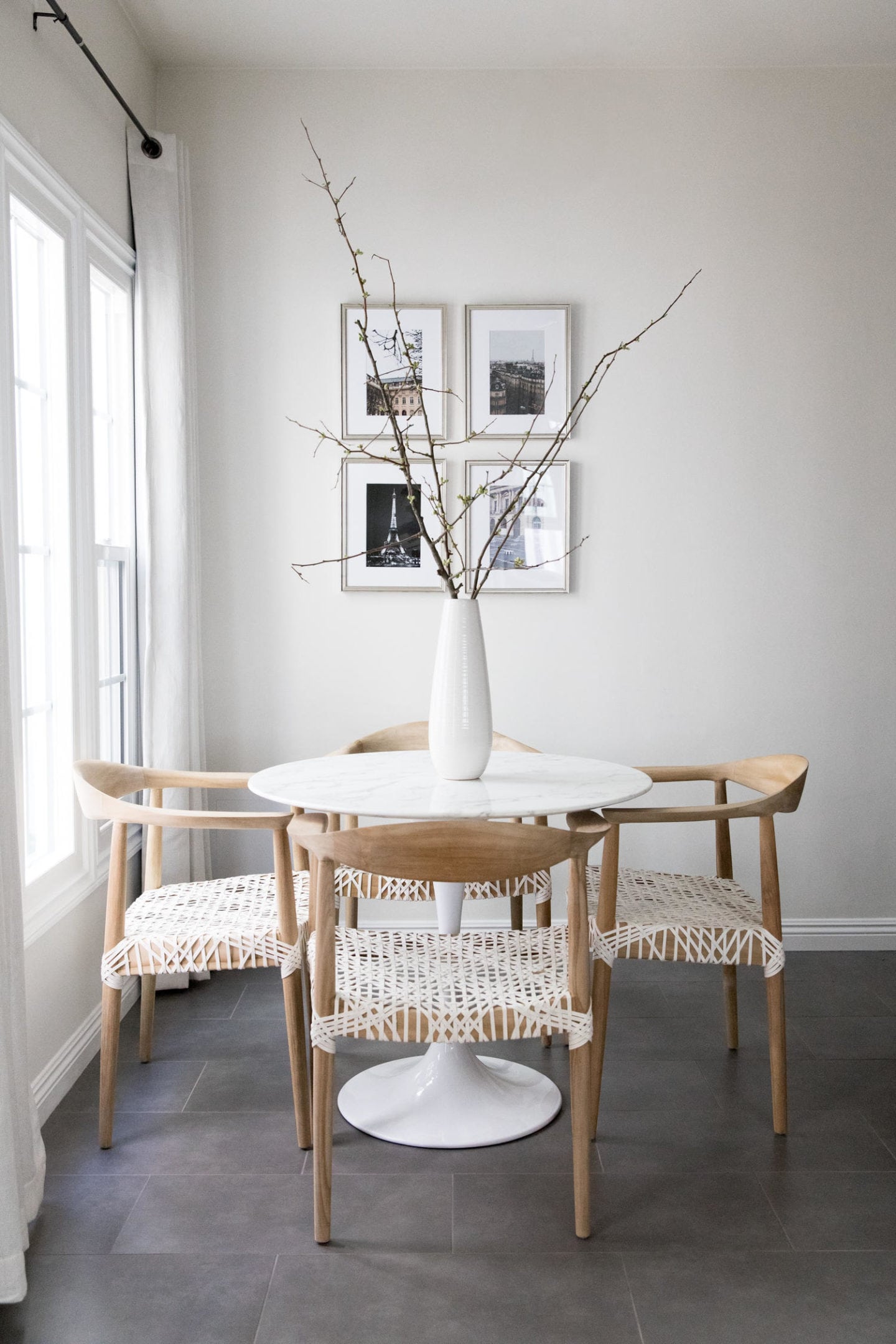 bright and chic dining room decor