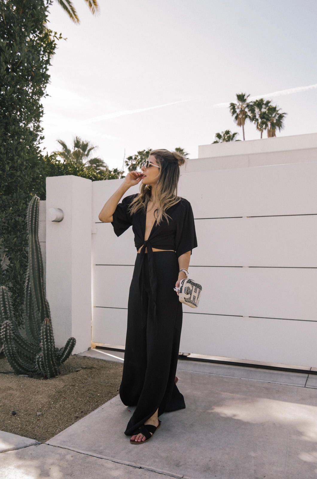 Chanel Black and White Bag, The Camera Handbag, Chanel quilted camera bag, Pat Hetlinger Coachella Style, Pam Hetlinger Outfits | TheGirlFromPanama.com