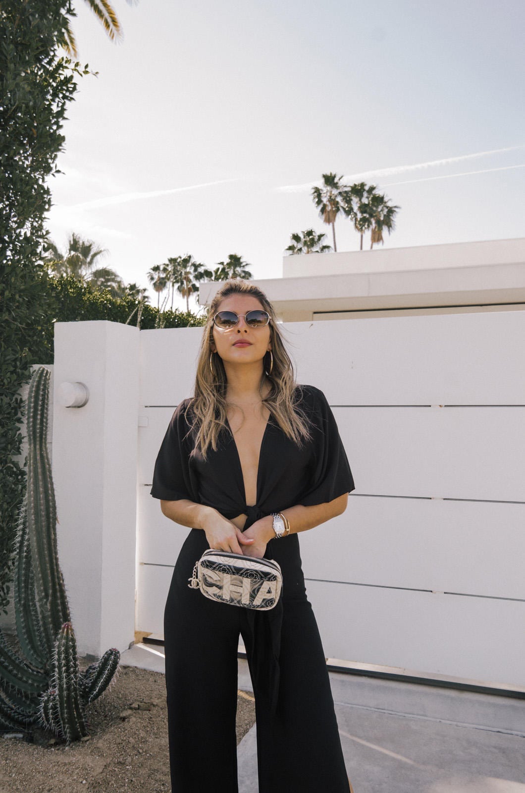 Chanel Black and White Bag, The Camera Handbag, Chanel quilted camera bag, Pat Hetlinger Coachella Style, Pam Hetlinger Outfits | TheGirlFromPanama.com