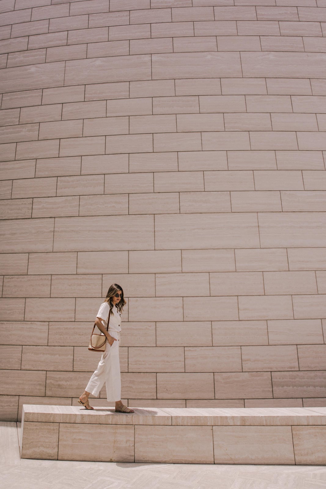Pam Hetlinger Outfits, Sezane Jumpsuit, Slide Sandals, Straw Bag, July 4 Outfit | TheGirlFromPanama.com | 5 July 4 Outfits You'll Want to Wear All Summer Long by Pam Hetlinger