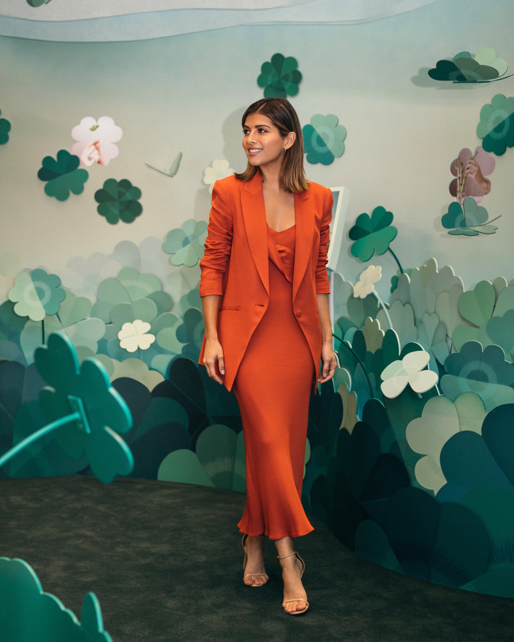 The Fashion Brands I've Been Obsessed With by Pam Hetlinger | TheGirlFromPanama.com | Michelle mason Dress, orange dress, slip dress trend, blazer trend fall 2018, orange outfit