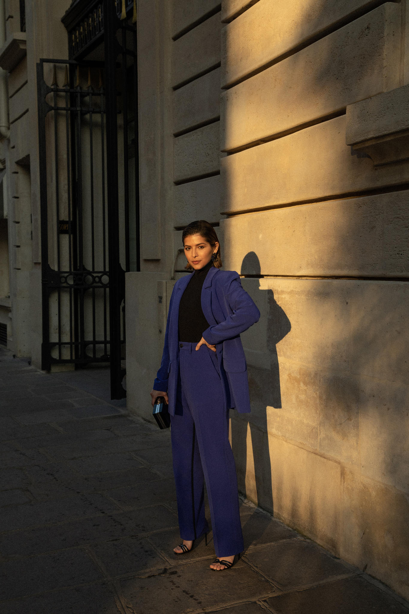 Paris Fashion Week FW19 Recap by Pam Hetlinger | TheGirlFromPanama.com | paris fashion week street style, fashion week spring 2019 street style, purple suit, hair pins trend, sleek hairstyle